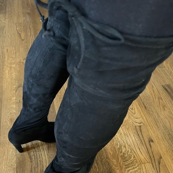 Express Over the knee heel sock boots adjustable faux suede size 8 Preow… - Picture 3 of 16